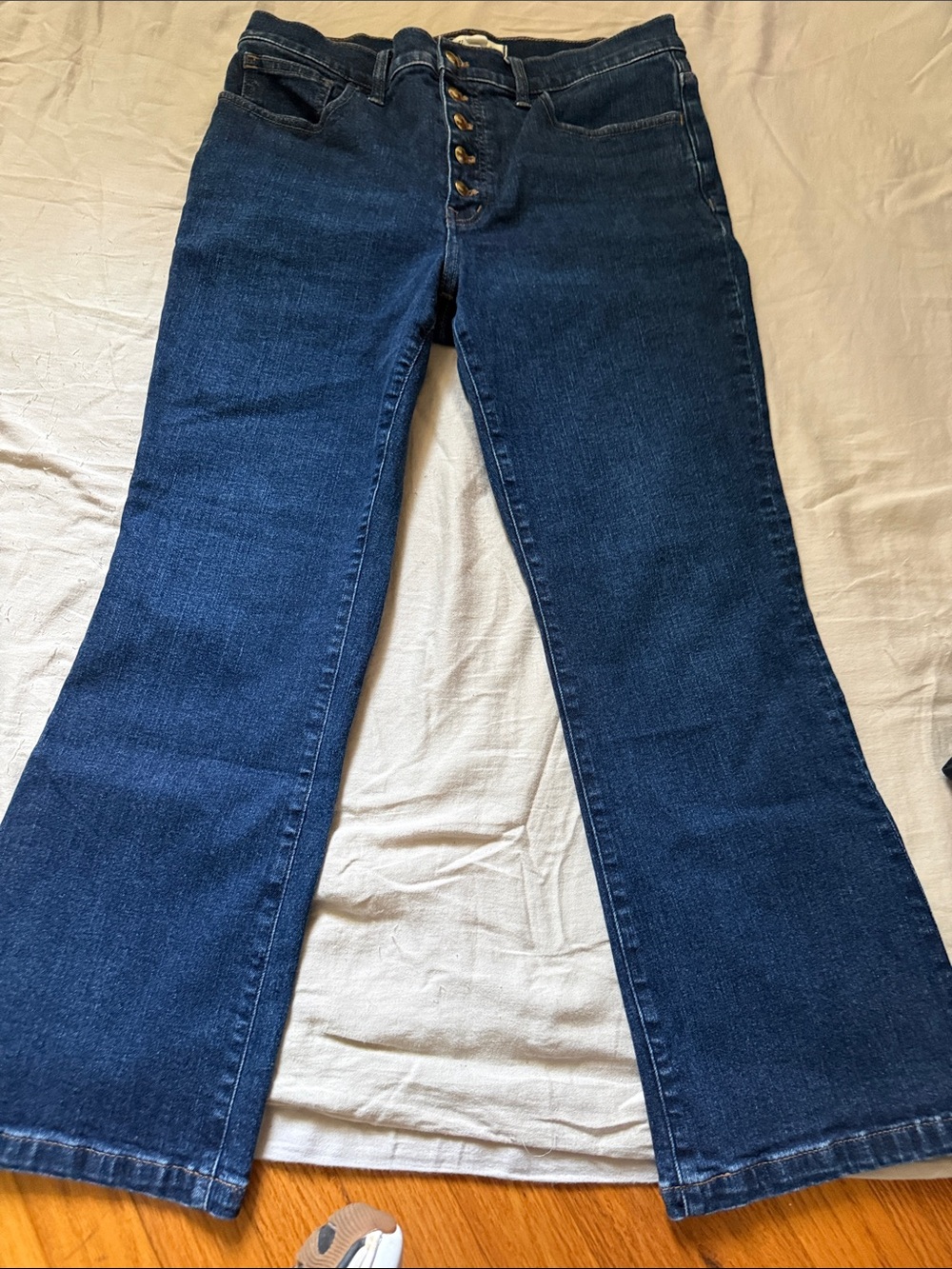 Madewell, Petite, Mid-Rise, Kick out, Dark Blue Flare Women’s Jeans